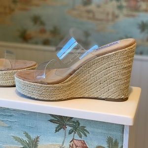 Steve Madden Wedges Clear Straps 8M/7.5M
